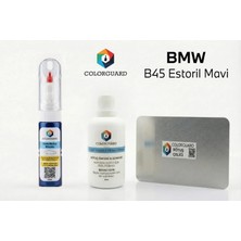 COLORGUARD BMW B45 Estoril Mavi Rötuş Seti - 2 si 1 Arada İğne ve Fırça Uçlu Şişe, Solüsyon ve Rötuş Çeliği