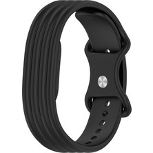 Caseonn Google Fitbit Air Kordon Premium Silikon Spor Kayış Siyah