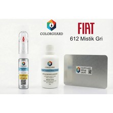 COLORGUARD FIAT 612 Mistik Gri Rötuş Seti - 2 si 1 Arada İğne ve Fırça Uçlu Şişe, Solüsyon ve Rötuş Çeliği