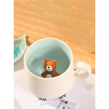 St. Morritz 3D Porselen Kupa – Sevimli Kedi Figürlü, 350 Ml, Eğlenceli ve Şık Tasarım