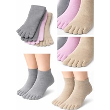 Sky Socks 3’lü Bambu Parmaklı Mantar Önleyici Sağ-Sol Ayrı Yıkamalı Patik Set