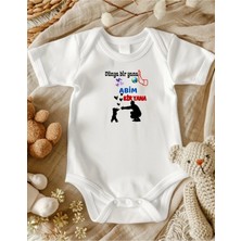 Lupi Dünya Bir Yana Abim Bir Yana Yazılı Unisex Bebek Zıbın