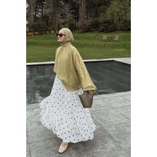 Faya Boutique Faya Girls x Beyaz Terra Puantiye Etek