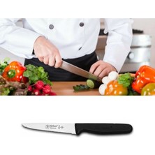 St. Morritz 61004 Lazerli Tırıklı Sebze Bıçağı 9,5 cm Siyah