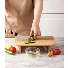 St. Morritz Ayaklı Kesme Tahtası Uzunluk 33 cm  Bambu Kesim Panosu Doğrama Tahtası