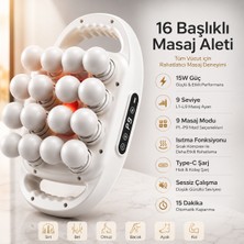 Smayling 16 Başlıklı Isıtmalı Masaj Aleti 9 Seviye 9 Mod Sıcak Kompres Type-C Şarjlı Dijital Ekranlı Tüm Vücut Masaj Cihazı