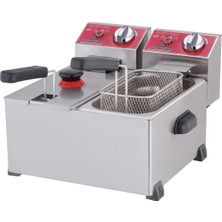 St. Morritz Fritöz  Paslanmaz Çelik Işikgaz Silverinox Fritöz 3 Lt Çıkarılabilir Hazne ile Gümüş Renk Modern Tasarım