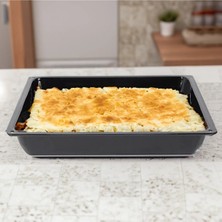 St. Morritz Emaye Yanmaz Yapışmaz Fırın Tepsisi Emaye Kare 33,5cm x 37CM Siyah Tepsi