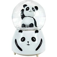 St. Morritz Siyah-Beyaz Panda Kar Küresi Orta Boy