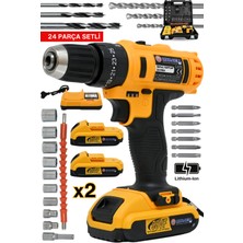 St. Morritz BX-9014 12V Metal Şanzıman Çift Akülü Bakır Sargı Şarjlı Darbeli Matkap Akülü Vidalama