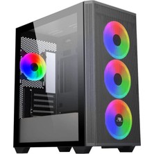 Powerboost PB-P2252BB Atx Rıng Argb Fan Siyah (Psu Yok) Gamıng Kasa