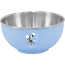 Zebra Thailand Zebra Renkli Çelik Çorba Kasesi 11 cm, Japon Tipi, Tavşan Desenli, Açık Mavi
