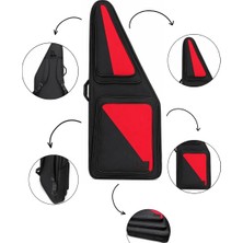 Erga Müzik Profesyonel Kanun Kılıfı Siyah/kırmızı Kaliteli Kumaş Üçgen 4 Cepli – %100 Su Geçirmez – 3 mm Eva + 1 cm Polietilen Köpük Destekli – Darbeye Dayanıklı