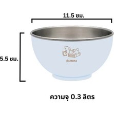 Zebra Thailand Zebra Renkli Çelik Çorba Kasesi 11 cm, Japon Tipi, Tavşan Desenli, Açık Yeşil
