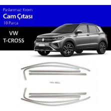 Ekolmaks Volkswagen T-Cross 10 Parça Tamtur Krom Cam Çıtası