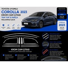 Ekolmaks Toyota Corolla 2023 12 Parça Tamtur Krom Cam Çıtası