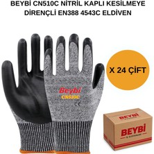 Beybi Arge Toptan CN510C Nitril Kaplı Kesilmeye Dirençli Eldiven 24 Çift No 10 Xl