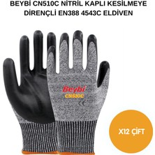 Beybi Arge Toptan CN510C Nitril Kaplı Kesilmeye Dirençli Eldiven 12 Adet No 10 Xl
