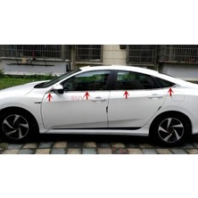 Ekolmaks Honda Civic Fc5 2016-2020 Alt Cam Çıtası 8 Parça Krom