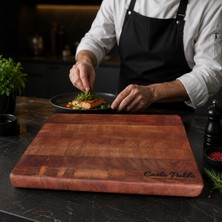Carlo Pablo %100 Doğal El Işçiliği Kesme Tahtası(End Grain) Premium Sapelli , Antibakteriyel Çizilmez Yüzey, Su Geçirmez (Avrupa'da Üretilmiştir)