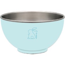 Zebra Thailand Zebra Renkli Çelik Erişte ve Çorba Kasesi 15 cm Darling, Tavşan Desenli, Açık Yeşil