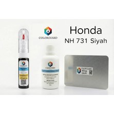 COLORGUARD Honda NH 731 Siyah Rötuş Seti - 2 si 1 Arada İğne ve Fırça Uçlu Şişe, Solüsyon ve Rötuş Çeliği