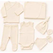 Mayu Baby Collection MAYU GOTS Sertifikalı 7'li Yenidoğan Hastane Çıkışı Seti %100 Pamuk Ham Pamuk Unisex