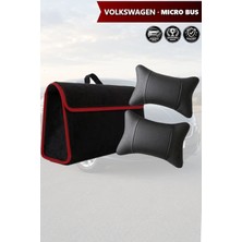 Automod Volkswagen Micro Bus Uyumlu Spor Model Koltuk Yastığı Lüks Bagaj Çantası Siyah Renk
