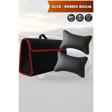 Automod Alfa Romeo Giulia Uyumlu Spor Model Koltuk Yastığı Lüks Bagaj Çantası Siyah Renk