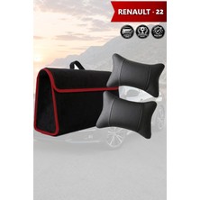 Automod Renault 22 Uyumlu Lüks Koltuk Yastığı Bagaj Çantası Spor Model Siyah Renk