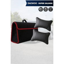 Automod Daewoo Super Saloon Uyumlu Koltuk Yastığı Lüks Spor Model Bagaj Çantası Siyah Renk