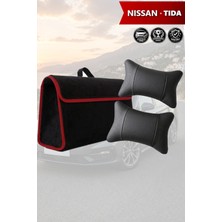 Automod Nissan Tida Uyumlu Lüks Spor Model Koltuk Yastığı Bagaj Çantası Siyah Renk