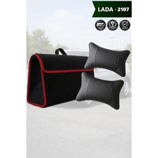 Automod Lada 2107 Uyumlu Lüks Spor Model Koltuk Yastığı Bagaj Çantası Siyah Renk