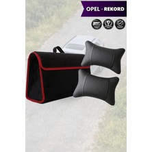 Automod Opel Rekord Uyumlu Spor Model Koltuk Yastığı Bagaj Çantası Lüks Siyah Renk