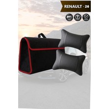 Automod Renault 26 Uyumlu Bagaj Çantası Spor Model Koltuk Yastığı Lüks Siyah Renk