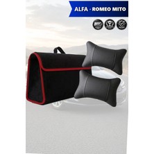 Automod Alfa Romeo Mito Uyumlu Koltuk Yastığı Spor Model Bagaj Çantası Lüks Siyah Renk