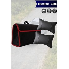 Automod Peugeot 4008 Uyumlu Lüks Spor Model Koltuk Yastığı Bagaj Çantası Siyah Renk