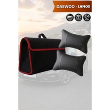 Automod Daewoo Lanos Uyumlu Spor Model Koltuk Yastığı Lüks Bagaj Çantası Siyah Renk