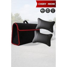 Automod Chery Niche Uyumlu Spor Model Lüks Koltuk Yastığı Bagaj Çantası Siyah Renk