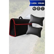 Automod Lada Volga Uyumlu Lüks Spor Model Koltuk Yastığı Bagaj Çantası Siyah Renk