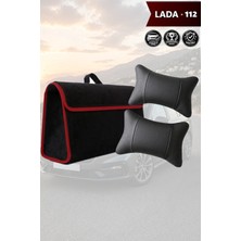 Automod Lada 112 Uyumlu Spor Model Koltuk Yastığı Lüks Bagaj Çantası Siyah Renk