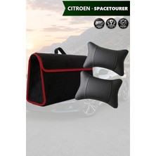 Automod Citroen Spacetourer Uyumlu Lüks Spor Model Koltuk Yastığı Bagaj Çantası Siyah Renk