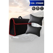 Automod Kia Stinger Uyumlu Lüks Koltuk Yastığı Spor Model Bagaj Çantası Siyah Renk