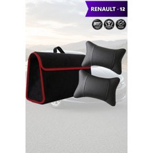 Automod Renault 12 Uyumlu Spor Model Koltuk Yastığı Lüks Bagaj Çantası Siyah Renk