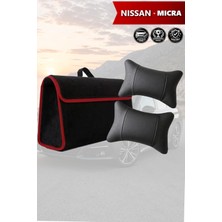 Automod Nissan Micra Uyumlu Lüks Spor Model Bagaj Çantası Koltuk Yastığı Siyah Renk