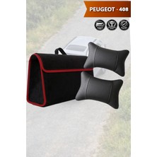 Automod Peugeot 408 Uyumlu Lüks Koltuk Yastığı Spor Model Bagaj Çantası Siyah Renk