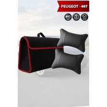 Automod Peugeot 607 Uyumlu Lüks Spor Model Koltuk Yastığı Bagaj Çantası Siyah Renk