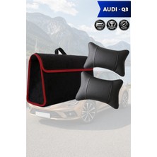 Automod Audi Q3 Uyumlu Spor Model Koltuk Yastığı Lüks Bagaj Çantası Siyah Renk