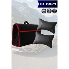 Automod Kia Picanto Uyumlu Spor Model Koltuk Yastığı Lüks Bagaj Çantası Siyah Renk