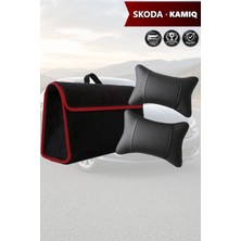 Automod Skoda Kamiq Uyumlu Lüks Spor Model Bagaj Çantası Koltuk Yastığı Siyah Renk